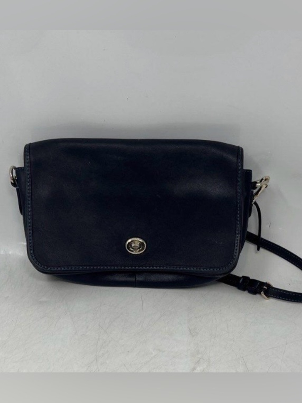 Coach vintage limited edition Black Leather Turn-Lock Crossbody Bag